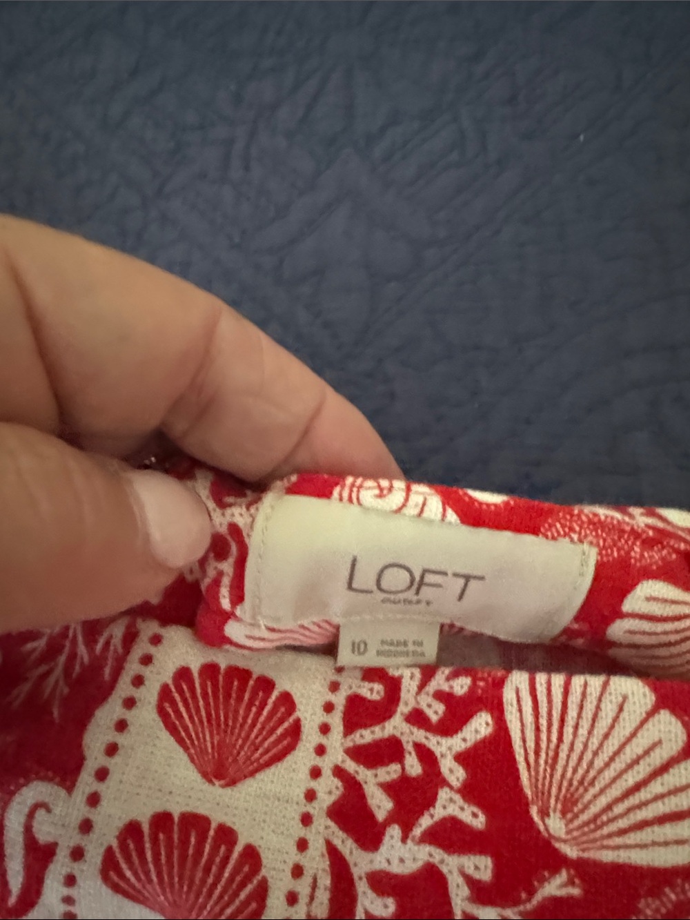 LOFT Red Seashell Print dress